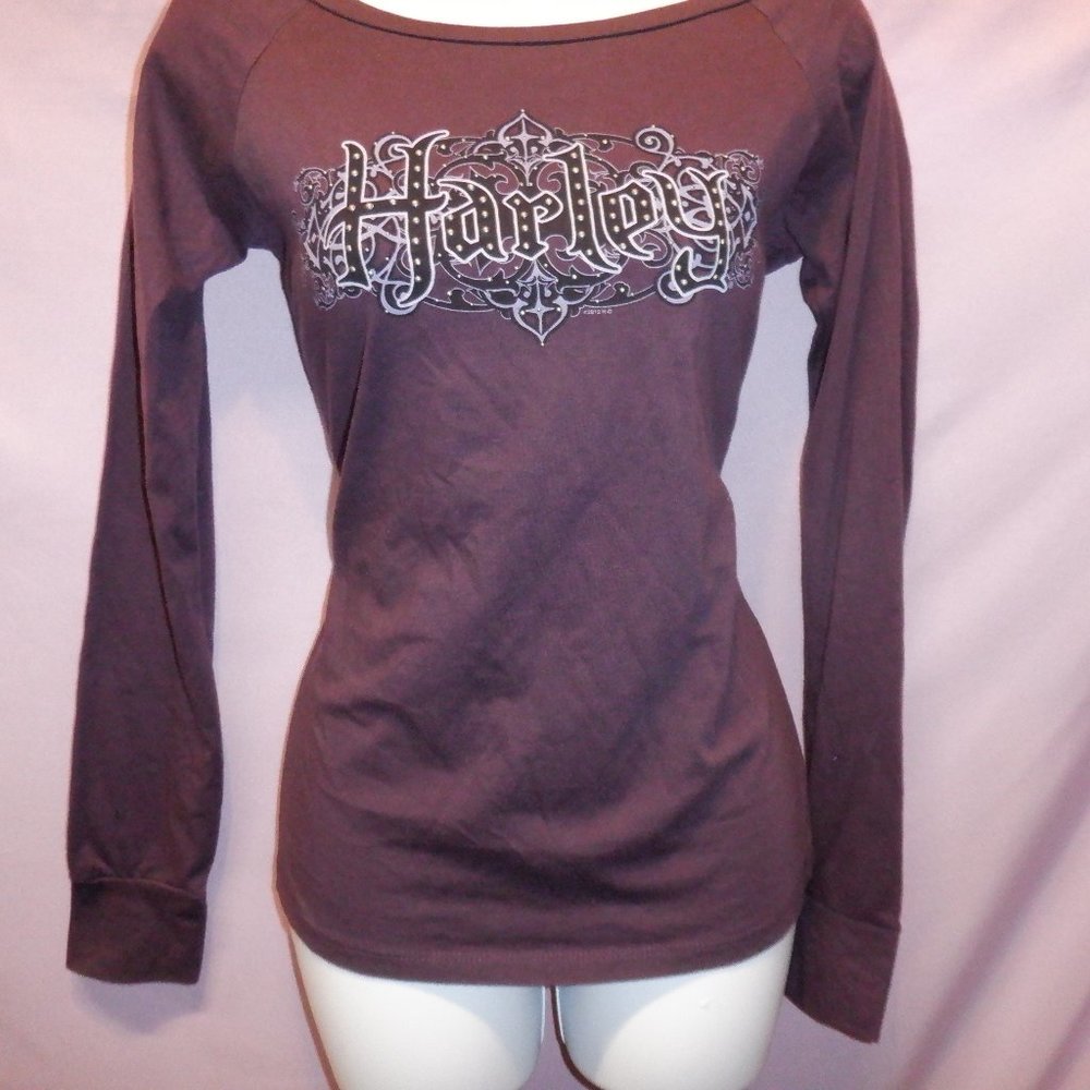 Harley-Davidson Long Sleeve Purple T-Shirt Size M